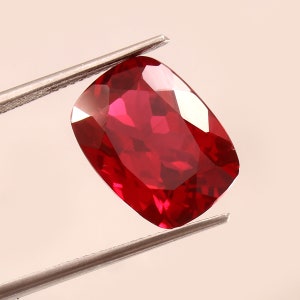 AAA Flawless Mozambique Blood Red Ruby Loose Cushion Cut Gemstone ,Splendid Glamorous High Quality Fashion Jewelry Making Raw 12X16 MM