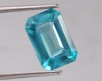 AAA Green Paraiba Tourmaline Radiant Cut Gemstone, 5.40 Ct