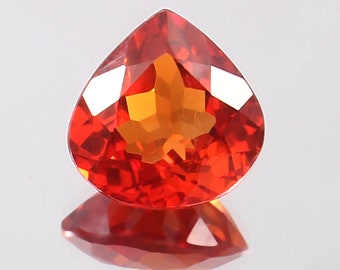 AAA Flawless Ceylon Fanta Orange Sapphire Loose Heart Gemstone Cut, Excellent Quality Museum Grade 12X12X6 MM Shimmering Sapphire