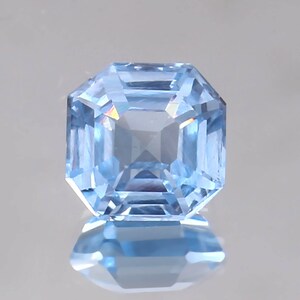 AAA 11x11 MM Unique Hi-End Glamorous Brazilian Blueish Aquamarine Loose Asscher Cut Gemstone, Stunning Flawless Guenine Jewelry making tool
