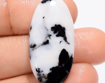 Natural Black Zebra Jasper Gemstone Cabochon Black Zebra Jasper Jewelry Pendant Making Zebra Jasper Stone Genuine Zebra Jasper 31X15X5 mm