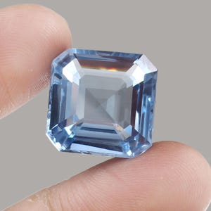 AAA Flawless Brazilian Aquamarine Square Cut Loose Gemstone, Fine Quality Aquamarine Ring & Premium Jewelry Making Gemstone Cut 17.50 MM