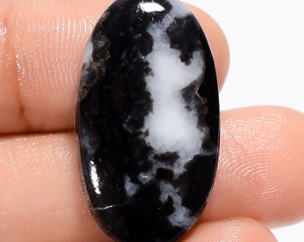 Natural Black Zebra Jasper Gemstone Cabochon Black Zebra Jasper Jewelry Pendant Making Zebra Jasper Stone Genuine Zebra Jasper 28X15X4 mm