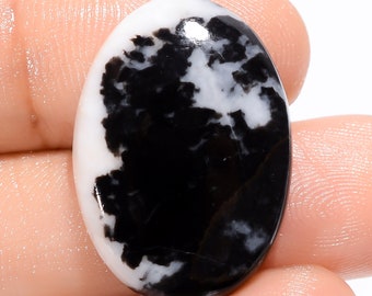 Natural Black Zebra Jasper Gemstone Cabochon Black Zebra Jasper Jewelry Pendant Making Zebra Jasper Stone Genuine Zebra Jasper 25X18X4 mm