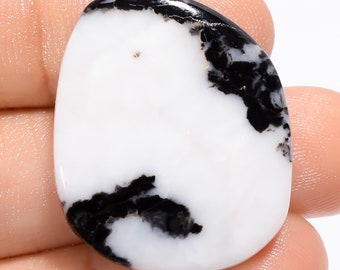 Natural Black Zebra Jasper Gemstone Cabochon Black Zebra Jasper Jewelry Pendant Making Zebra Jasper Stone Genuine Zebra Jasper 29X23X4 mm