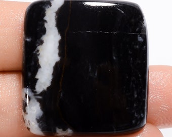 Natural Black Zebra Jasper Gemstone Cabochon Black Zebra Jasper Jewelry Pendant Making Zebra Jasper Stone Genuine Zebra Jasper 29X27X6 mm