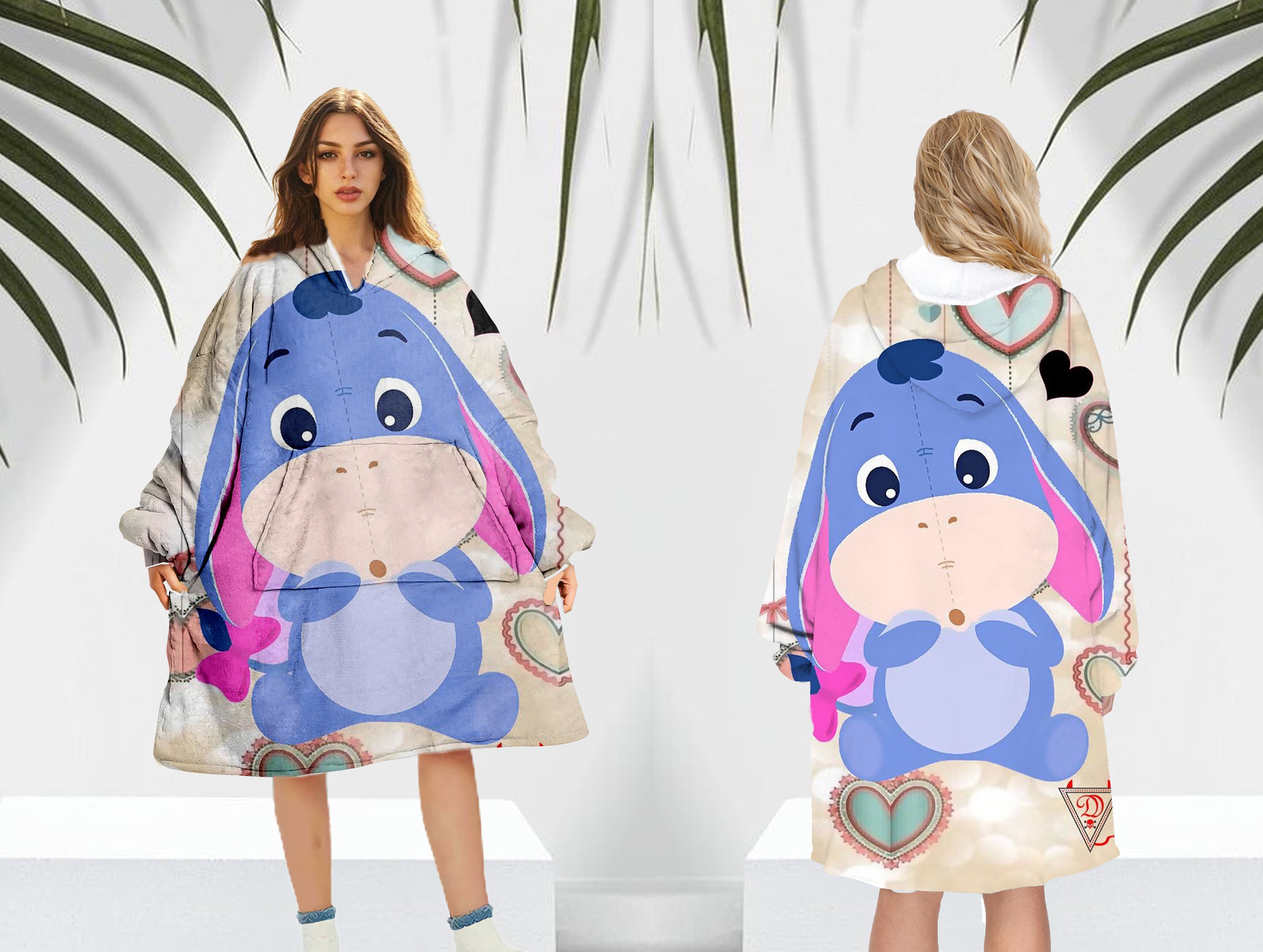Eeyore Fleece Hoodie Blanket, Disney Eeyore Oversized Fleece Hoodie
