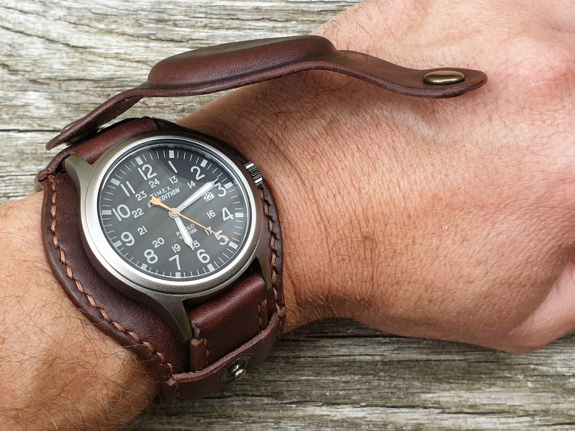 Leather Military Style Trench Watch Strap for Timex Expedition Etsy UK