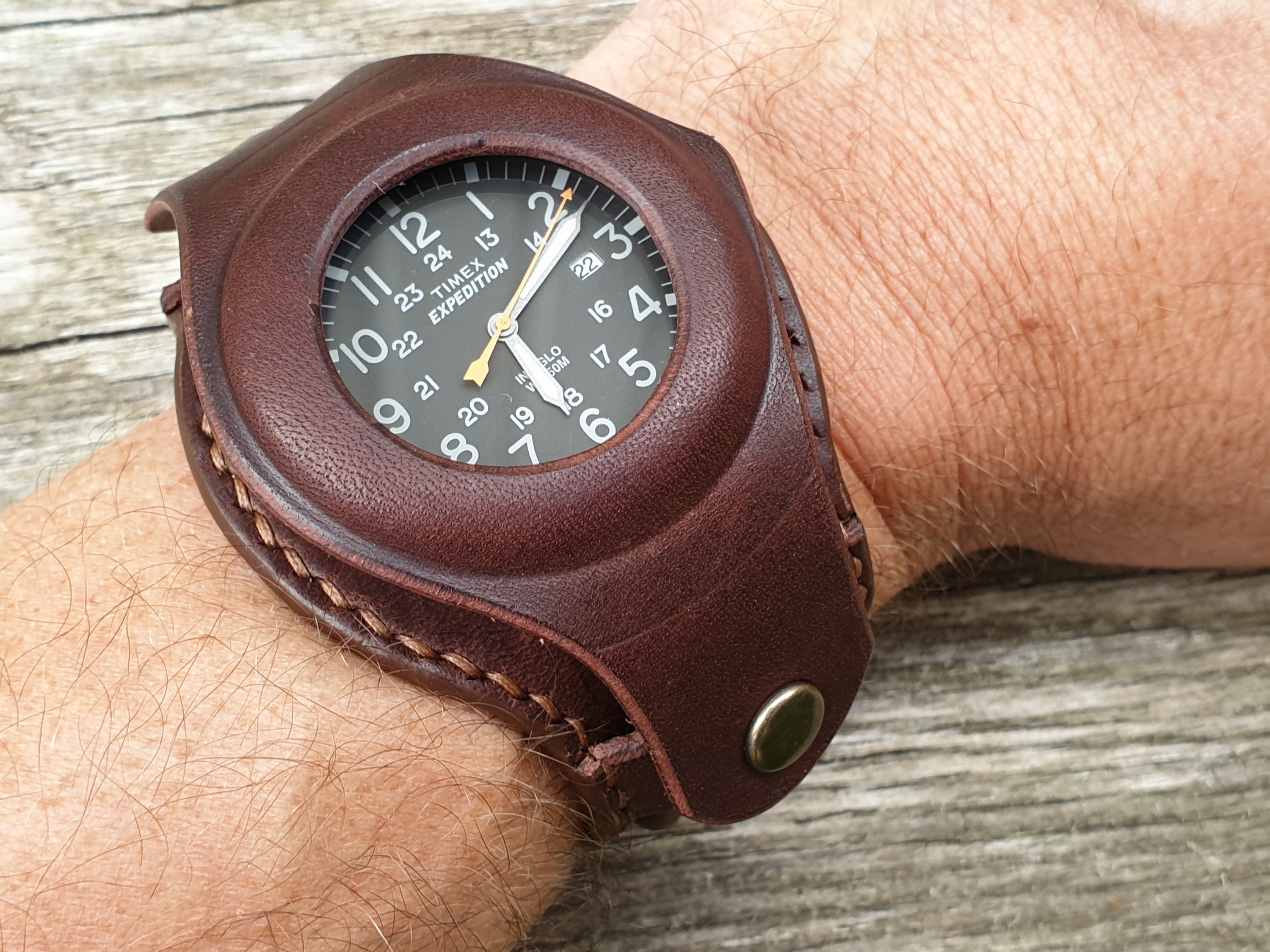 Leather Military Style Trench Watch Strap for Timex Expedition - Etsy Sweden