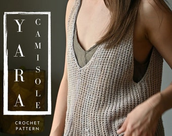 Crochet Top Pattern, Yara Camisole, Crochet Top, PDF Download, English, Made-to-measure,