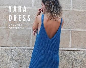 Yara Dress, Crochet Pattern, Instant PDF Download, English, WOOD & YARN