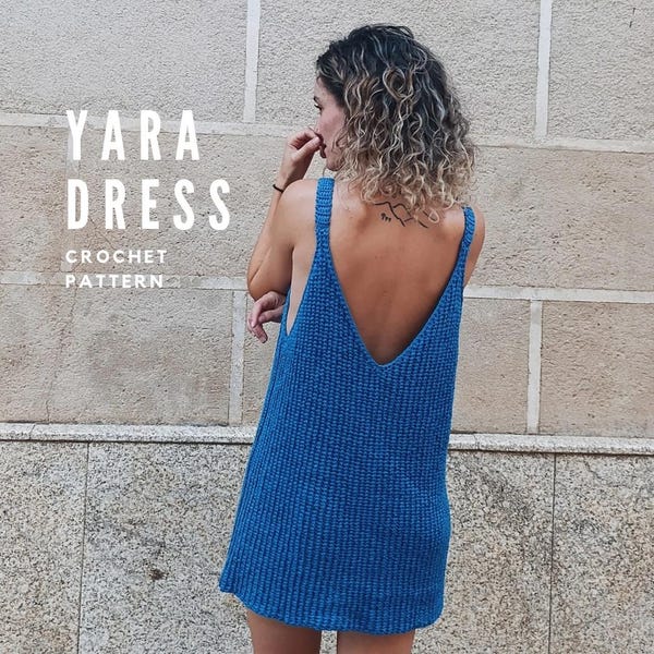 Yara Dress, Crochet Pattern, Instant PDF Download, English, WOOD & YARN