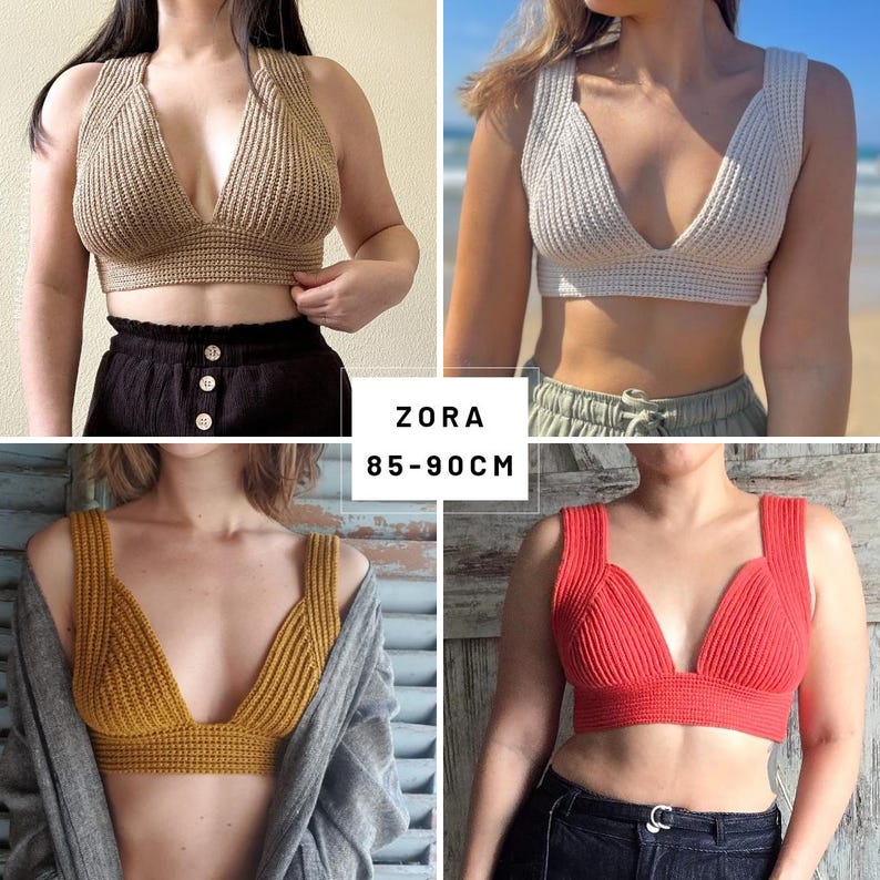 Crochet Top Pattern, Zora Bralette, (PDF),Adjustable Design, English, Instant Download, WOOD & YARN image 4