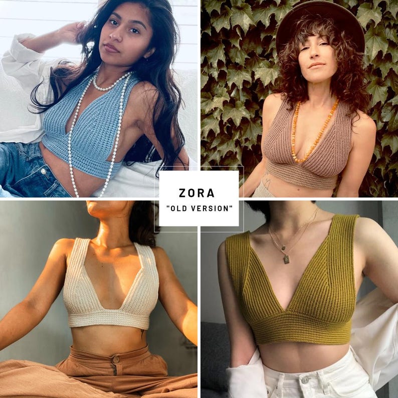 Crochet Top Pattern, Zora Bralette, (PDF),Adjustable Design, English, Instant Download, WOOD & YARN image 2