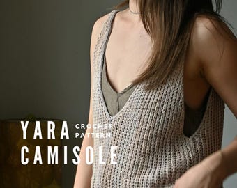 Crochet Top Pattern, Yara Camisole, Crochet Top, PDF Download, English, Made-to-measure,