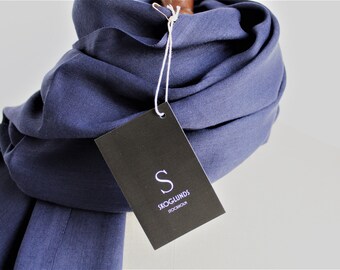Fijnste blauwe wollen sjaal Premium kwaliteit wollen sjaal Warme winteraccessoires Zachte wollen omslagdoeken Echte wollen sjaal Perfect cadeau voor dames of heren