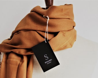 Finest Brown Wool Scarf Premium Quality Wool Scarf Warm Winter Accessories Soft Wool Wraps Genuine Wool Shawl Perfect Gift For Women Or Men