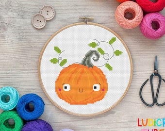 Pumpkin Cross Stitch Pattern: Spooky Halloween Design (PDF Pattern)