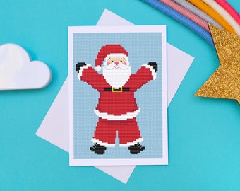 Christmas Card Decoration Cross Stitch Pattern, Santa Cross Stitch, Father Christmas Cross Stitch PDF, Merry Christmas, Gift, Tree Ornament