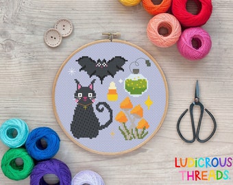 Halloween Cross Stitch Pattern, Spooky Ghost Pumpkin Cross Stitch, Autumn Cross Stitch Pattern PDF, Digital Download Pattern, Creepy Horror