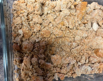 Crumble de arcilla ácida comestible