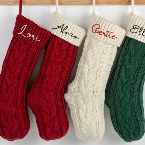 Personalized Christmas Stockings With Family Namecustom Etsy