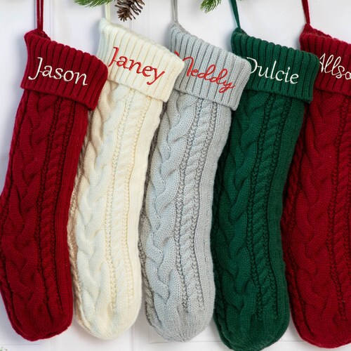 Personalized Christmas Stockings With Family Namecustom Etsy