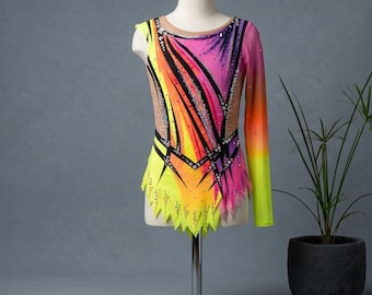 Body da ginnastica personalizzato - Abbigliamento da competizione fatto a mano, design unico LILY