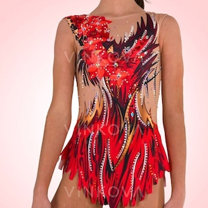 Carmen Ballet Leotard With Red Fringing -  Finland