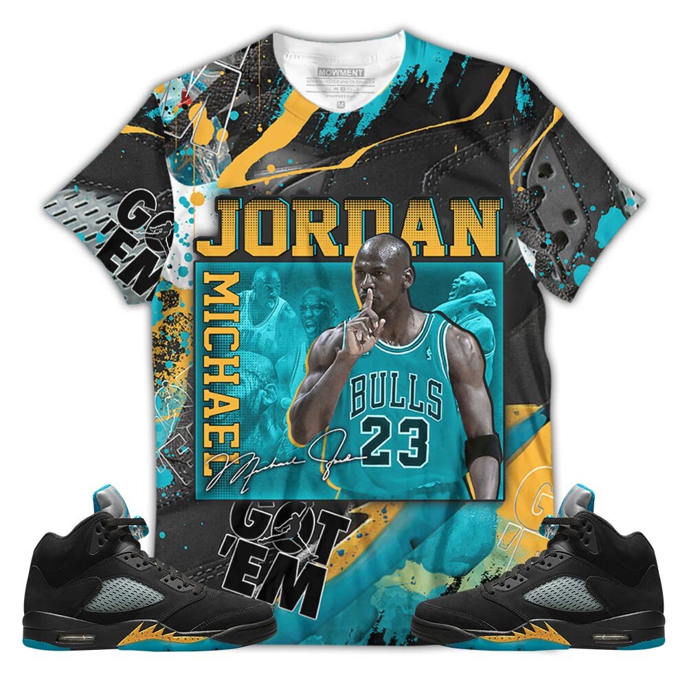 Got Em 23JD Signature Unisex Sneaker Shirt Match 2023 Retro Aqua 5s Tee