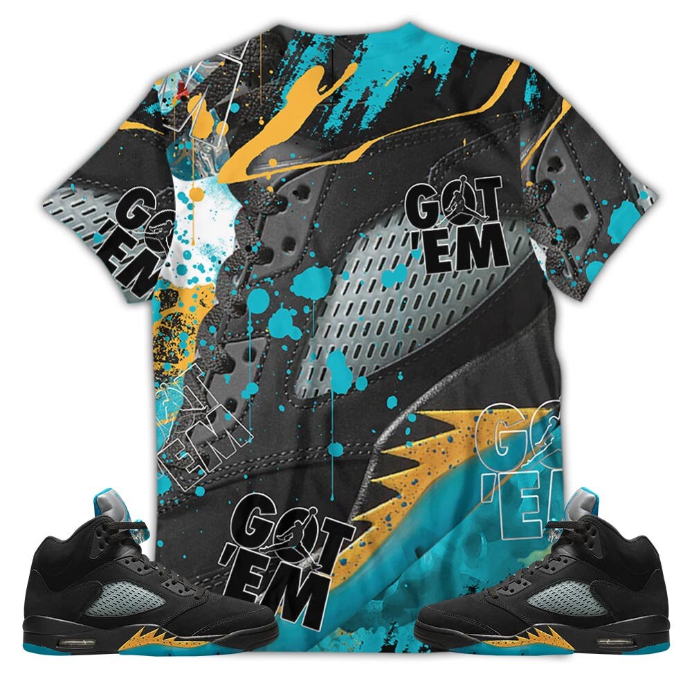 Got Em 23JD Signature Unisex Sneaker Shirt Match 2023 Retro Aqua 5s Tee