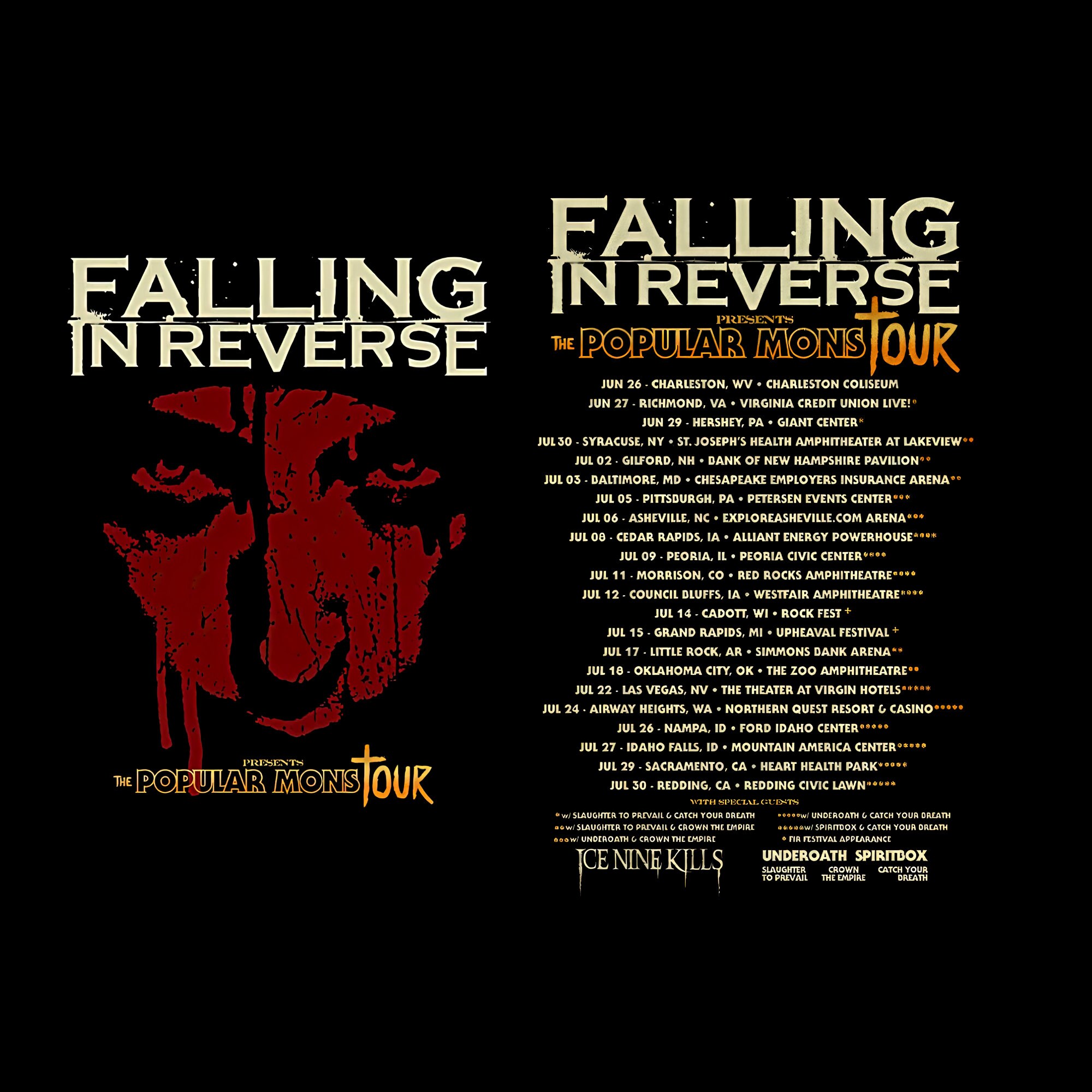 Falling in Reverse the Popular Mons Tour 2023 Png Falling in - Etsy