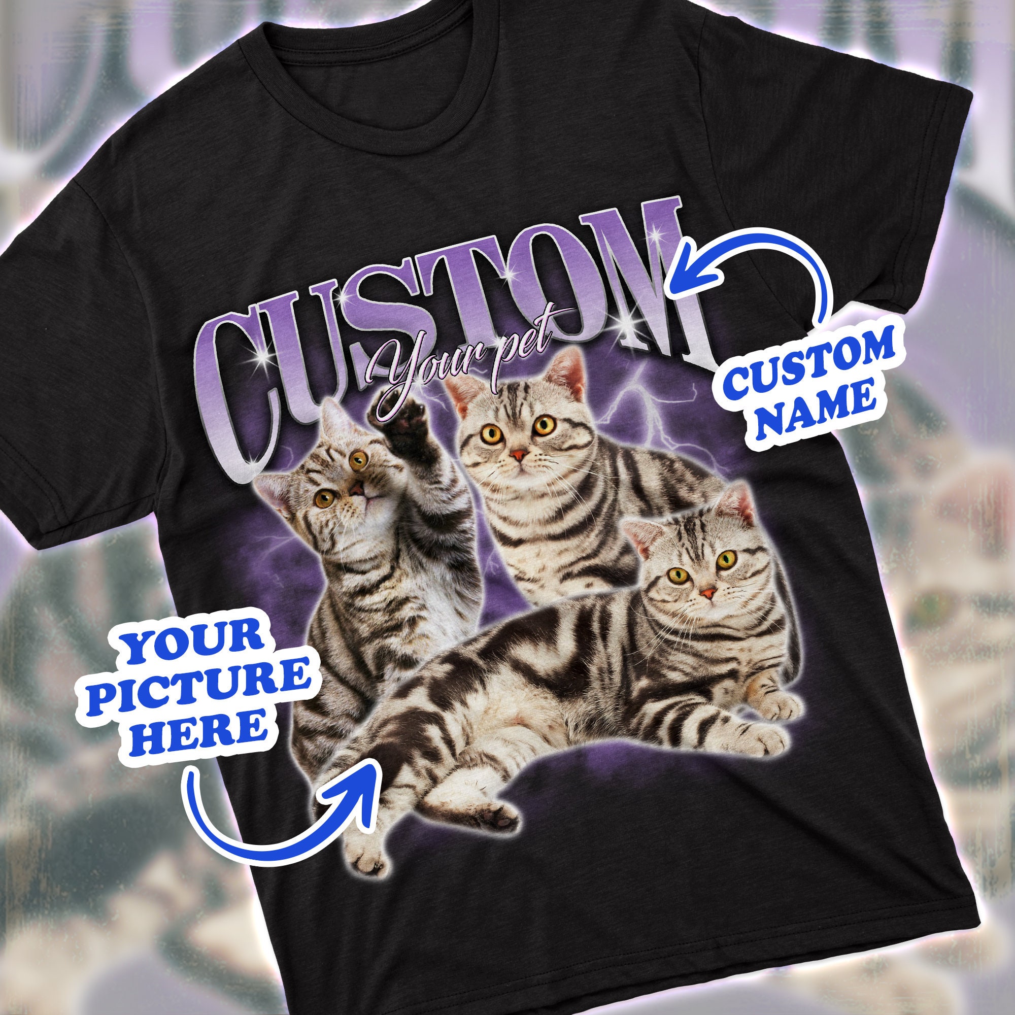 Discover Custom Pet Bootleg Shirt, Custom Cat Shirt, Insert Pet Design, Custom DOG / CAT Shirt