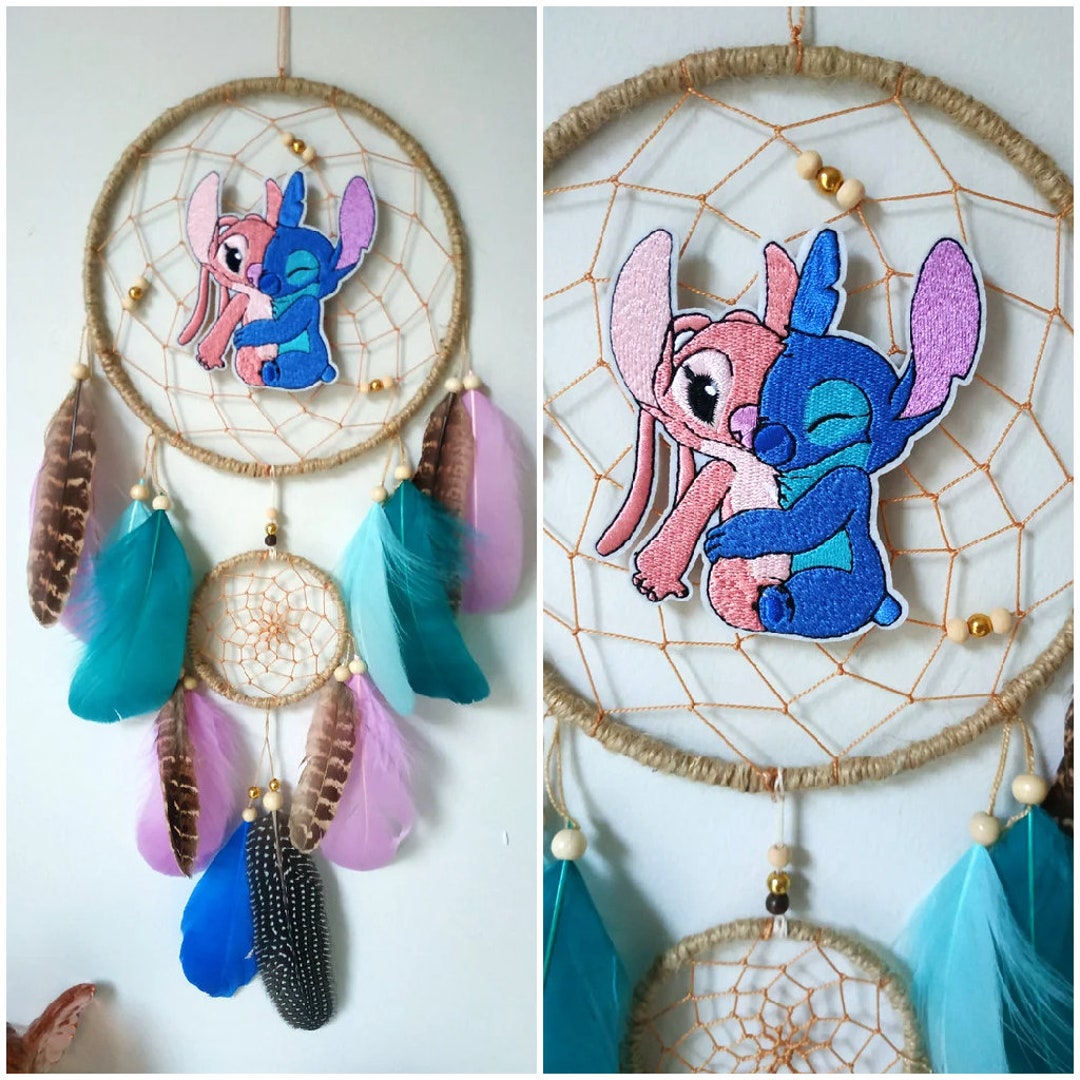 Stitch and Angel Dream Catcher Kids Dreamcatcher, Wall Decor Bedroom