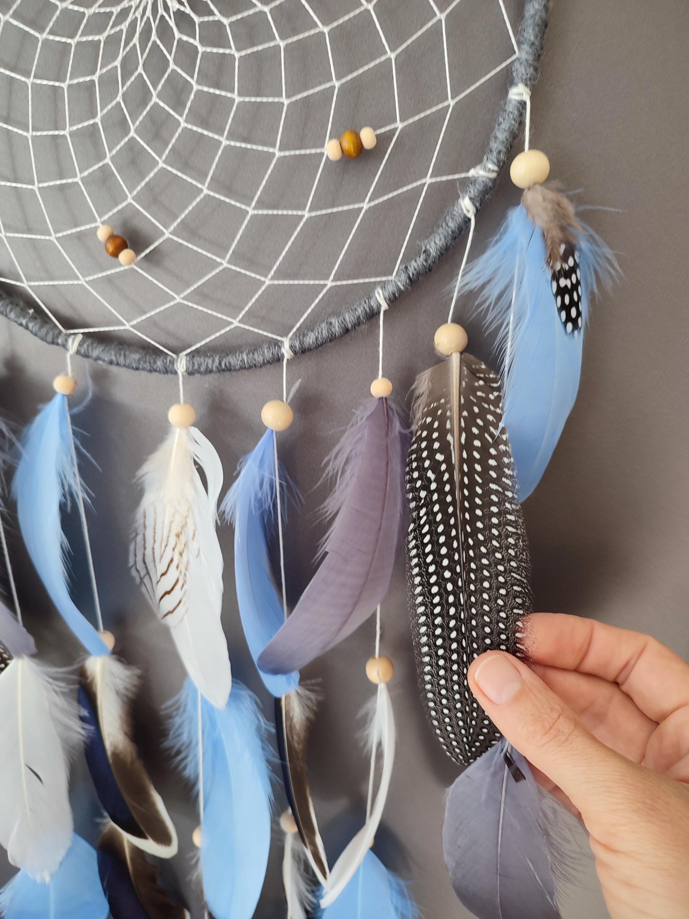 Large Sky Blue Dream Catcher Native, Dreamcatcher Handmade Gift for ...