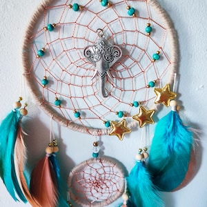 Biały Słoń łapacz snów boho łapacz snów, dekoracja nad łóżko Słoń prezent, łapacze snów wiszące na ścianie boho