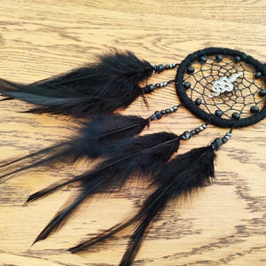 Snake Car Charm Dreamcatcher, Goth Car Ornament, Car Accessories Rear View Mirror Black Car Charm, Personalized gift