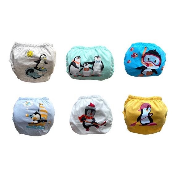 PENGUIN 6 Pack Waterproof Baby Training Diaper Training Pants Underwear  Nappies Diaper Pants for Toilet Training Potty Training 