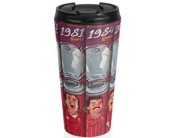 Vaso térmico de acero inoxidable con la historia de la Liga de Campeones del LFC / Taza de viaje con diseño de leyendas del fútbol