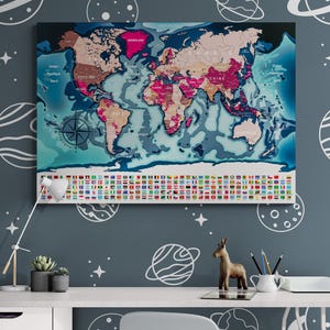 Affiche carte du monde