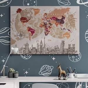 Affiche carte du monde