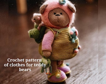 Crochet clothing pattern for a Teddy bear. Queen crochet costume for Teddy bear.