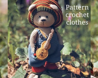 Pattern crochet clothes for teddy bear.