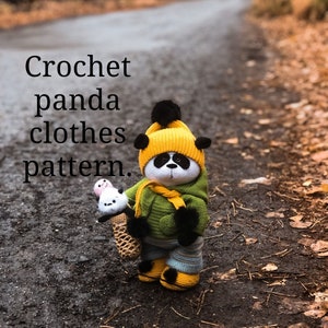 Patron de vêtements panda au crochet.