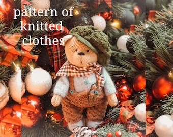 Pattern of knitted clothes for teddy bear