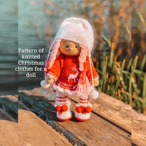 Clothes pattern for dolls. Crochet and knitting pattern for doll clothes. PDF tutorial on knitting clothes for a doll.