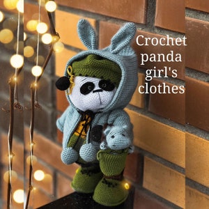 Crochet panda girl&#39;s clothes