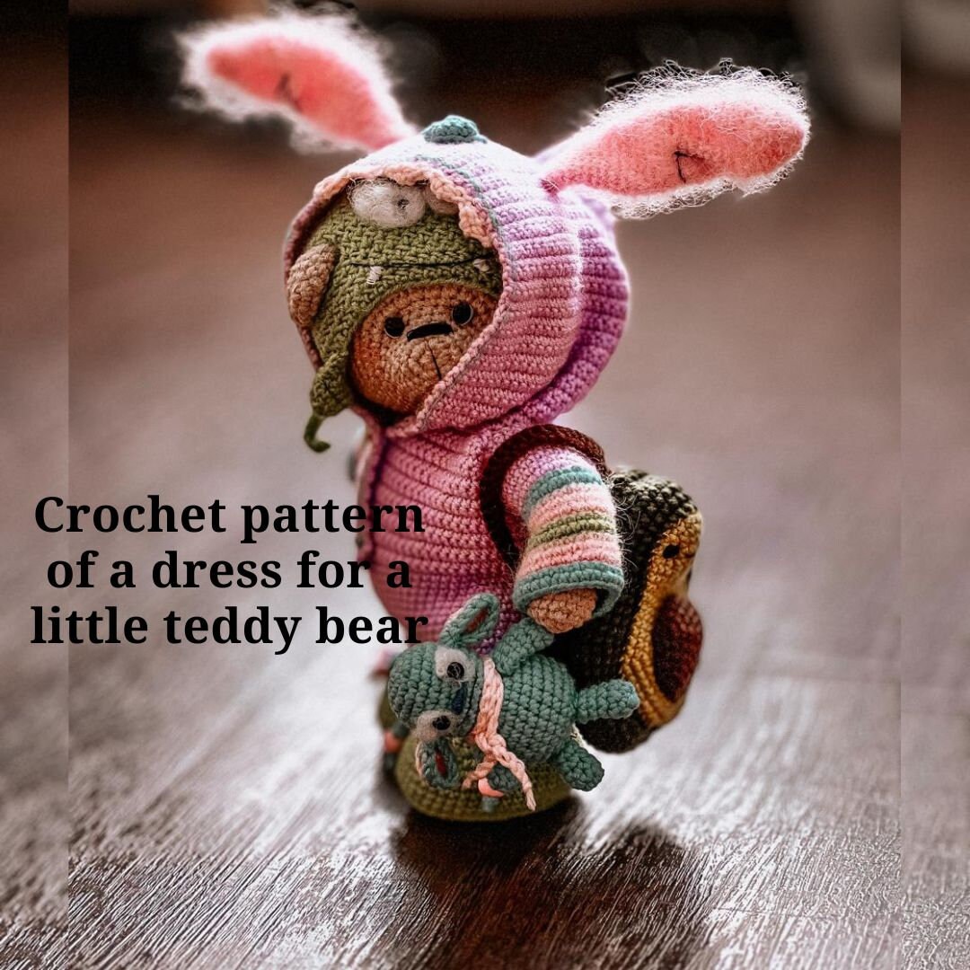 Crochet Pattern of Teddy Bear Outfit - Etsy Israel