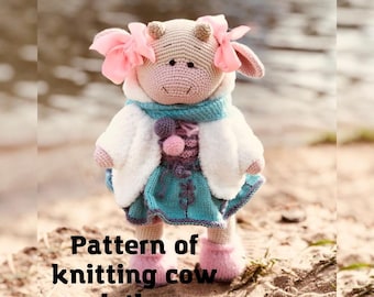 Pattern of knitting cow clothes