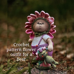 Modello all'uncinetto per un vestito a fiori per un orso